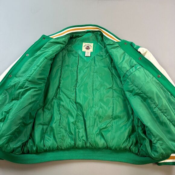 Vintage Wright State Raiders Jacket Mens 2XL Green Steve & Barrys WSU Letterman - Picture 6 of 16